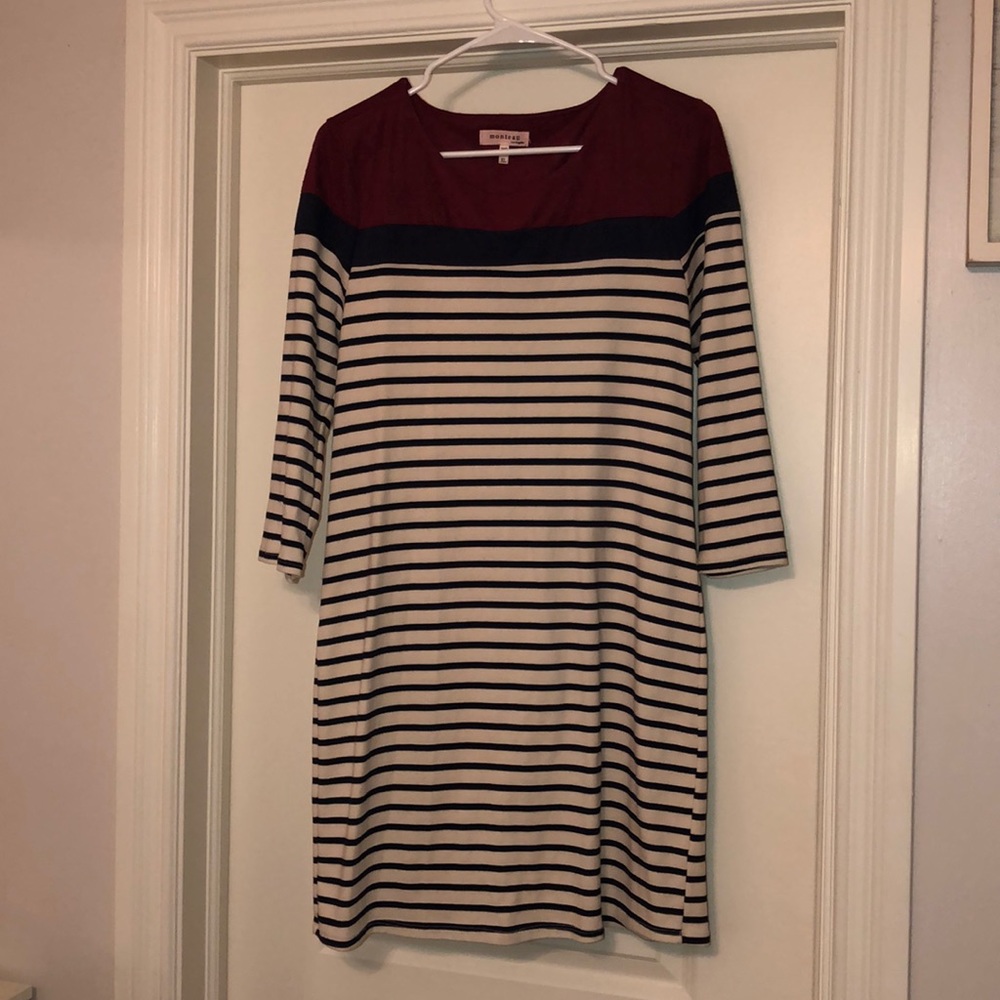 Red, blue, and white striped fall dress!